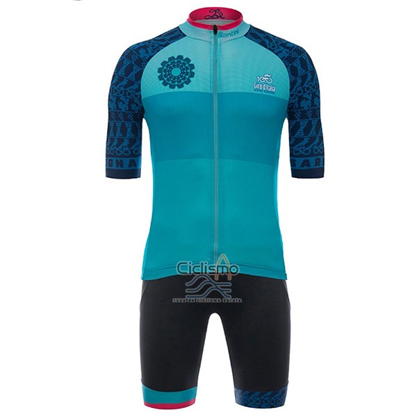 Giro d'Italia Ropa Ciclismo Culotte Corto 2017 Hombre Mangas Cortas Sardegna Azul Claro